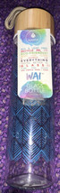 Manna Wai Bamboo Loop 20oz Glass Bottle Water Yoga Blue Boho 14462 LOW $ - £15.87 GBP