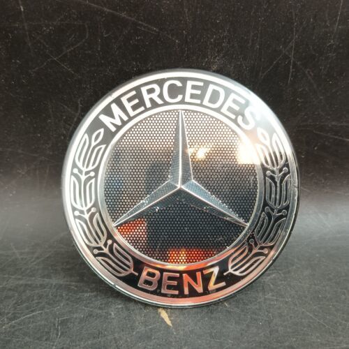 Primary image for Genuine Mercedes Benz Center Cap Wheel OEM Logo Chrome Star Black 75mm