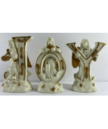 Set of 3 JOY Letters Ceramic Ivory and Gold Christmas 4 in Angels - $29.69