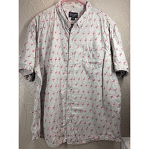 Retrofit Brand MFG Mens Button Down Gray Flamingo Print Shirt Size XXL - $372.25 MXN