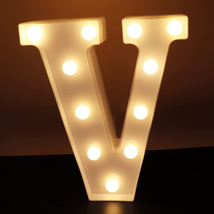 LED Letter V Decor Lights Alphabet Light up Sign Night Light for Home Party Wedd - £11.99 GBP