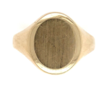 14k Yellow Gold 1/2&quot; Men&#39;s Plain Signet Ring Size 6.75 Jewelry  (#J6619) - $450.45