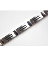 EDFORCE Men&#39;s Stainless Steel silver 7.5 inches Bracelet with Enamel ins... - $14.36