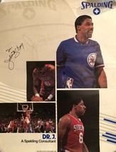 1988 Spalding NBA Sixers 76ers Dr. J Julius Erving Vintage Signed Promo Poster - £110.33 GBP