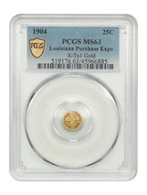 1904 LA Purchase Expo Gold 25c Token PCGS MS63 (X-Tn1, Gold) - £366.36 GBP