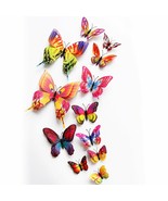 12 Pcs 3D Butterfly Wall Stickers PVC Children Room Decal Home Decoratio... - $360.94 MXN