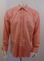 Joseph Abboud Regular Fit Peach Long Sleeve Button Up Dress Shirt Size 1... - $10.78