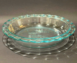 Pyrex Clear Glass Pie Plate Deep Dish Baking Pan 9.5 Inch Scalloped C209 - $10.59