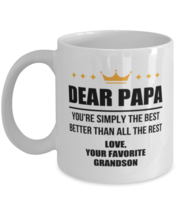 Funny Mug For Papa From Grandson - Simply The Best - Cool Unique Father&#39;s Day  - £11.82 GBP