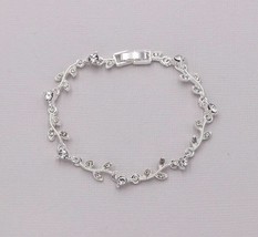 5Ct Round Cut Simulated Diamond Women Bridal Bracelet  925 Silver Gold Plated - £157.77 GBP