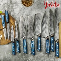 Chef Knife Set Japanese Damascus Kitchen Knives Home Cooking Tools Cookware New - £30.16 GBP+