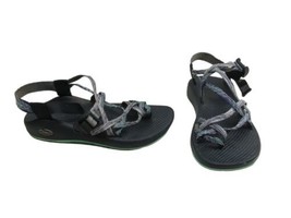 CHACO CLOUD ZX or ZX2 women 8 Black Aqua Blue Adjustable Strap Sandals - £19.07 GBP