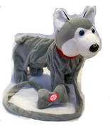 LARGE GREY HUSKY REMOTE CONTROL WALKING DOG WITH SOUND battery operated toy - $25.90 CAD