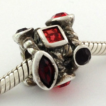 Authentic Chamilia Marquise Red Crystals Sterling Silver Bead Jc-2f, New - £30.29 GBP