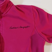 National Geographic Full Zip Pockets Women's Fuschia Cotton Sweatshirt Jacket M image 7
