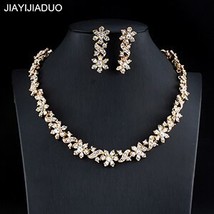 jiayijiaduo Dubai Gold Color Necklace Earrings Set for Women&#39;s Wedding J... - £25.33 GBP