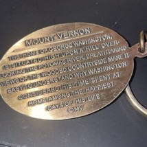 George Washington Mount Vernon Virginia Key Tag Medal  - £3.11 GBP