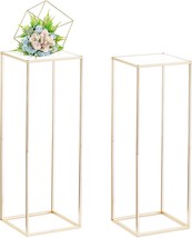 Nuptio Gold Vases For Centerpieces Wedding With Acrylic Panel - 2 Pcs. 3112 Inch - £52.34 GBP