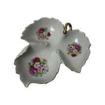 Vintage UCAGCO China Leaf Shape Candy Dish Floral Made in Japan - £13.58 GBP