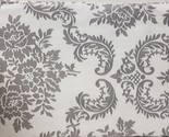 Vinyl Flannel Back Printed Tablecloth,60&quot;x120&quot;Oblong, GREY FLOWERS DESIG... - $19.79