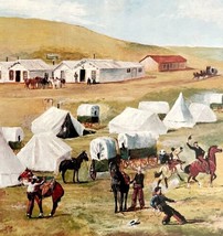 Cowboy Camp During The Roundup 1978 Old West Print Russell LGAD99 - £39.32 GBP