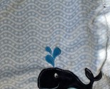 Carter&#39;s Whale Applique&#39; Baby Blanket Dot Waves Sherpa backing Aqua - £22.02 GBP