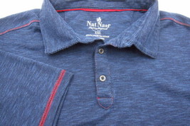 GORGEOUS Nat Nast Luxury Originals Dark Blue With Red Trim Golf Polo Shi... - £21.23 GBP
