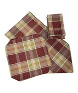 Coordinated Plaid Farmhouse Dining Table Set Napkins (4) Placemats (4) &amp;... - £23.95 GBP