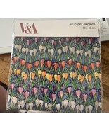 V&amp;A Museums and Galleries Colorful Tulips 40 Ct Paper Napkins 12&quot; x 12&quot; ... - $20.36 CAD