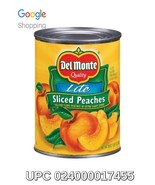 Del Monte: Yellow Cling In Extra Light Syrup Peaches Sliced Lite, 29 Oz,... - £20.14 GBP