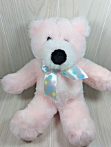 America Wego Fiesta 1991 vintage pink  plush teddy bear polka dot ribbon... - £39.10 GBP