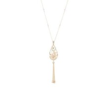 Carolee Pear Shaped Caged Pendant Tassel Necklace - $57.42