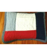 Red White Blue Patch Pottery Barn Kids Sean Quilted Sham Standard Pillow... - £18.76 GBP