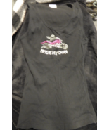 Women Tank L BLACK Tank top extra Large XL Rhinestones bike I RIDE MY OWN - $10.96 CAD