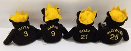 Lot Of 4 Maris Ruth Sosa McGwire Baseball Salvino Bamm Beanos Beanie Bear Plush - £34.00 GBP