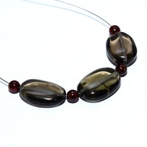 Smoky Quartz Smooth Oval Garnet Beads Natural Loose Gemstone Making  jew... - £2.34 GBP