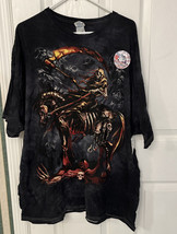 Horse Back Reaper  Mens T-Shirt Size XXXL Black Tye Dye w Graphic Design... - £12.65 GBP