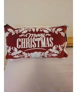 NEW Christmas accent pillow red velvet 100% Feathers - $18.81