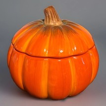 Vintage FTD Fall Halloween Thanksgiving Harvest Pumpkin Ceramic Cookie C... - $20.79