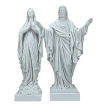 Set Our Lady Blessed Virgin Mary &amp; Jesus Christ Greek Statue Sculpture 1... - $199.70