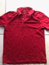 St. John&#39;s Bay Men&#39;s Size Medium Cotton Short Sleeve Solid Red Legacy Polo Shirt - £7.73 GBP