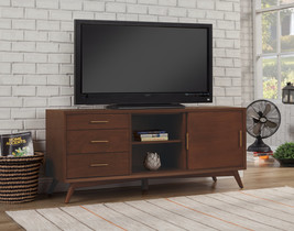 Melbourne 3 Drawers &amp; 2 Sliding Doors Large TV Stand, Walnut - $999.00