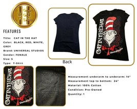 T-Shirt CAT IN THE HAT Universal Studios Sm. Black - $21.78