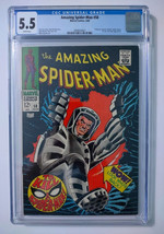 1968 Amazing Spider-Man 58 CGC 5.5, Silver Age 12 cent cover, Marvel Comics 3/68 - £95.74 GBP