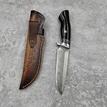 Handmade Vg10 Damascus Steel Blade Straight Knife Hunting Survival Ebony... - £176.00 GBP