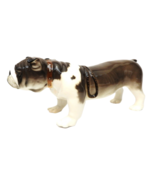 Lomonosov Porcelain Animal Figurine of a English Bulldog Dark Brown Color - $189.96 CAD