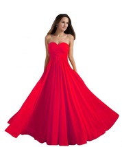 Kivary Women&#39;s Criss Cross Long Simple Dresses Red US 8 - £78.28 GBP