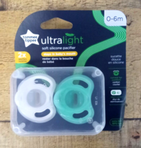 2 PACK - Tommee Tippee Ultra-light Pacifiers, 0-6 months - White/Green - $8.49