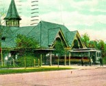 Trolly Station Lake Park Milwaukee Wisconsin WI 1913 Vtg Postcard - $16.78