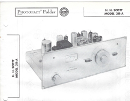 1956 H.H. SCOTT 311-A TUNER Tube FM RADIO Photofact MANUAL Schematic 311... - £7.77 GBP